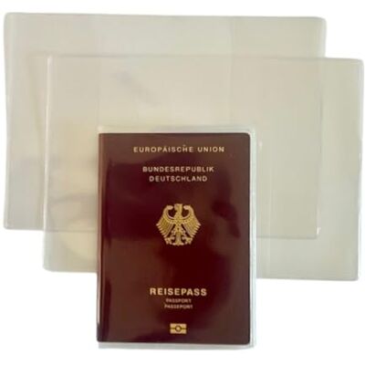Olanmarp Paspoortbeschermhoezen, 2 stuks, Made in Germany, transparant, ftalaatvrij, voedselveilig kunststof, 100% recyclebaar, compatibel met nieuwe Olanmarp Paspoortbeschermhoezen, 2 stuks, Made in Germany, transparant, ftalaatvrij, voedselveilig kunststof, 100% recyclebaar, compatibel met nieuwe