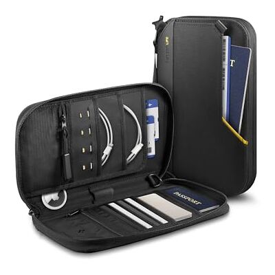 Spigen Life Klasden paspoorthoes met RFID-blokkering en pin simkaart reisorganisator familie paspoortzakje voor mannen en vrouwen zwart Spigen Life Klasden paspoorthoes met RFID-blokkering en pin simkaart reisorganisator familie paspoortzakje voor mannen en vrouwen zwart