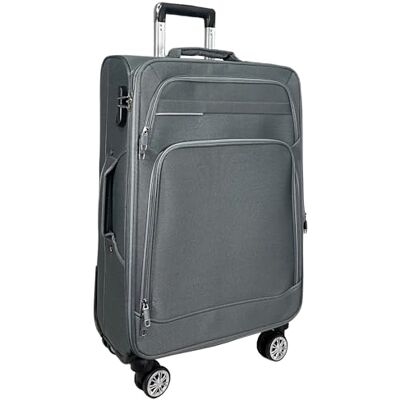 MY TRAVEL BAG Reiskoffer van rekbare stof met dubbele wielen (M/L/XL/XXL of set van 4) zachte bagage, grijs., Stoffen koffer met dubbele wielen MY TRAVEL BAG Reiskoffer van rekbare stof met dubbele wielen (M/L/XL/XXL of set van 4) zachte bagage, grijs., Stoffen koffer met dubbele wielen