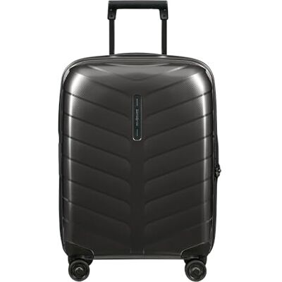 Samsonite Attrix Spinner handbagagekoffer, 55 cm Zwart, uitbreidbare harde koffer, 38/44 l, 2,2 kg, met TSA-slot en van Roxkin-materiaal Samsonite Attrix Spinner handbagagekoffer, 55 cm Zwart, uitbreidbare harde koffer, 38/44 l, 2,2 kg, met TSA-slot en van Roxkin-materiaal