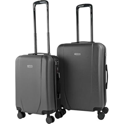 ITACA Set van 3 koffers 55/66/76 cm ABS 4 harde wielen, robuust en licht. Hangende sluiting, kleine koffers goedgekeurd voor Ryanair, medium en groot, 71100, Antraciet, informeel ITACA Set van 3 koffers 55/66/76 cm ABS 4 harde wielen, robuust en licht. Hangende sluiting, kleine koffers goedgekeurd voor Ryanair, medium en groot, 71100, Antraciet, informeel