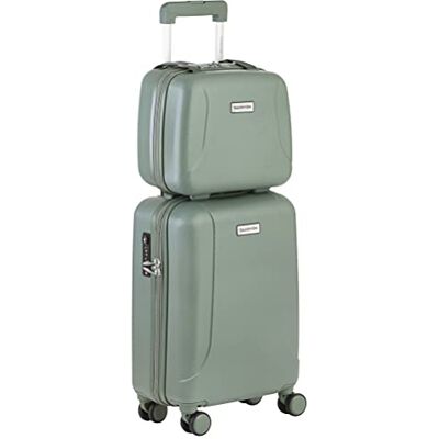 CarryOn Skyhopper Handbagagekoffer, 55 cm, met beauty, harde koffer, handbagage, reiskoffer (groen, 55 cm + beautycase) CarryOn Skyhopper Handbagagekoffer, 55 cm, met beauty, harde koffer, handbagage, reiskoffer (groen, 55 cm + beautycase)
