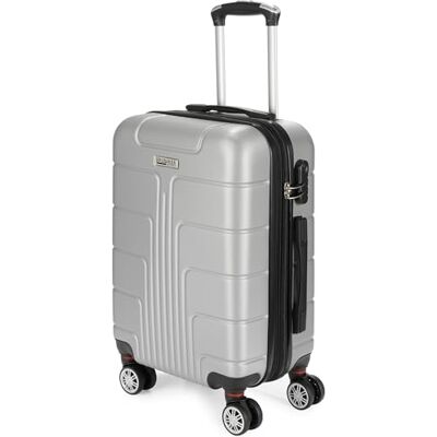 BRUBAKER Miami Reiskoffer Uittrekbare trolley met cijferslot, 4 comfortabele wielen en handgrepen ABS harde koffer, zilver., Koffer BRUBAKER Miami Reiskoffer Uittrekbare trolley met cijferslot, 4 comfortabele wielen en handgrepen ABS harde koffer, zilver., Koffer