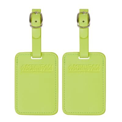 American Tourister Bagagelabels koffers en tassen, met verstelbare riem, adreskaart inbegrepen, set van 2 stuks, Lichte Limoen, Bagagehanger American Tourister Bagagelabels koffers en tassen, met verstelbare riem, adreskaart inbegrepen, set van 2 stuks, Lichte Limoen, Bagagehanger