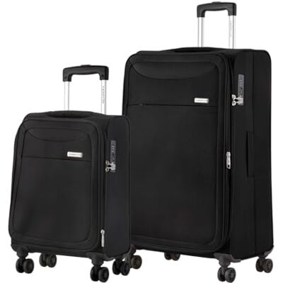 CarryOn Air Set de 2 Valises Souple Bagage a main 55cm 77cm Grande Valise Extensible (Noir, Groot) CarryOn Air Set de 2 Valises Souple Bagage a main 55cm 77cm Grande Valise Extensible (Noir, Groot)