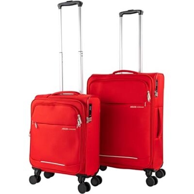 JASLEN Zachte kofferset, 4 wielen, 3 stuks, zachte koffers, licht, zachte koffer, lichte koffer, robuust, voor onderweg, TSA-combinatieslot, uitbreidbare Kof, rood, Modern JASLEN Zachte kofferset, 4 wielen, 3 stuks, zachte koffers, licht, zachte koffer, lichte koffer, robuust, voor onderweg, TSA-combinatieslot, uitbreidbare Kof, rood, Modern