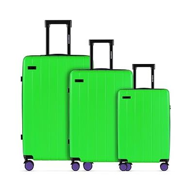 ETERNITIVE Koffer Reiskoffer van ABS Harde koffer met TSA-slot Koffer met 4 wielen 360° Lichte koffer, Groen, Set cabine, middelgroot, groot ETERNITIVE Koffer Reiskoffer van ABS Harde koffer met TSA-slot Koffer met 4 wielen 360° Lichte koffer, Groen, Set cabine, middelgroot, groot
