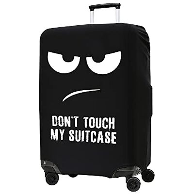 kwmobile Kofferhoes van stof, maat koffer (XL) – zachte bescherming voor bagage – universele elastische hoes – wit-zwart kwmobile Kofferhoes van stof, maat koffer (XL) – zachte bescherming voor bagage – universele elastische hoes – wit-zwart