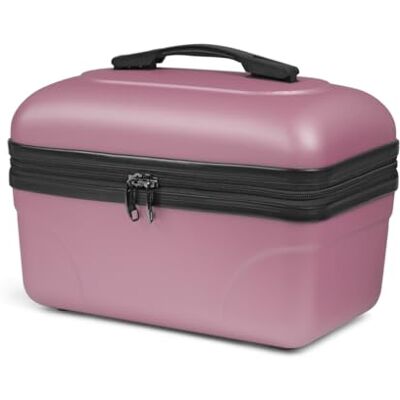 KINSTON Vanity Cosmetische toilettas, stijf, met handvat, reisorganizer, opbergdoos, grote capaciteit (roze/groot model) KINSTON Vanity Cosmetische toilettas, stijf, met handvat, reisorganizer, opbergdoos, grote capaciteit (roze/groot model)