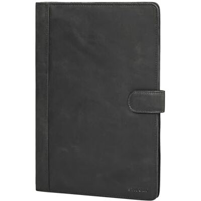 STILORD Raymond' Documententas van leer met conferencietang, A4, echt leer, vintage, zakelijk, portfolio, professioneel, met klembord en magneetsluiting, Antraciet, L, aktetas STILORD Raymond' Documententas van leer met conferencietang, A4, echt leer, vintage, zakelijk, portfolio, professioneel, met klembord en magneetsluiting, Antraciet, L, aktetas