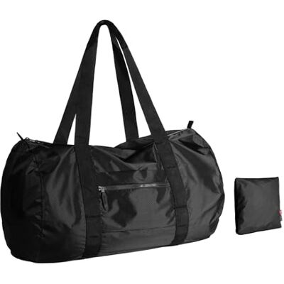 pack all Opvouwbare sporttas, 45 liter, waterdicht, draagbare sporttas, lichte weekendtas voor reizen, fitness en kamperen, zwart., Opvouwbare sporttas, 45 liter pack all Opvouwbare sporttas, 45 liter, waterdicht, draagbare sporttas, lichte weekendtas voor reizen, fitness en kamperen, zwart., Opvouwbare sporttas, 45 liter