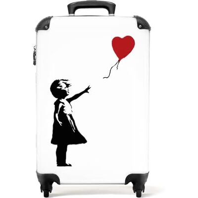 NoBoringSuitcases.com ® Street Art, Meisje met ballon wit, Koffer NoBoringSuitcases.com ® Street Art, Meisje met ballon wit, Koffer