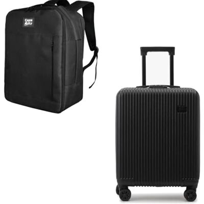 CabinFly Ryanair Combinatieset: Ryanair handbagage, 55 x 40 x 20 cm en cabinerugzak, 40 x 3 0 x 20 cm, vliegtuig, handbagage, cabine, harde koffer, kleine reisrugzak, inclusief CabinFly Ryanair Combinatieset: Ryanair handbagage, 55 x 40 x 20 cm en cabinerugzak, 40 x 3 0 x 20 cm, vliegtuig, handbagage, cabine, harde koffer, kleine reisrugzak, inclusief