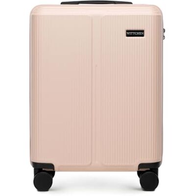 WITTCHEN Stripes Line Koffer 36 liter, harde ABS-schaal, 4 360° draaibare wielen, cijferslot, handbagage voor Brussels Airlines/Ryanair, Poeder roze, Klassiek WITTCHEN Stripes Line Koffer 36 liter, harde ABS-schaal, 4 360° draaibare wielen, cijferslot, handbagage voor Brussels Airlines/Ryanair, Poeder roze, Klassiek