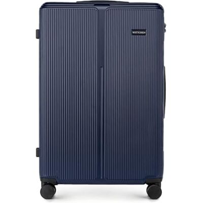 WITTCHEN Stripes Line Koffer 36 liter, harde ABS-schaal, 4 360° draaibare wielen, cijferslot, handbagage voor Brussels Airlines/Ryanair, Navy Blauw, Klassiek WITTCHEN Stripes Line Koffer 36 liter, harde ABS-schaal, 4 360° draaibare wielen, cijferslot, handbagage voor Brussels Airlines/Ryanair, Navy Blauw, Klassiek