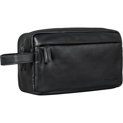 STILORD Marbella Toilettas van echt leer voor dames en heren, grote toilettas met vakken, waterdicht, reizen, handbagage, zwart., Toilettas STILORD Marbella Toilettas van echt leer voor dames en heren, grote toilettas met vakken, waterdicht, reizen, handbagage, zwart., Toilettas