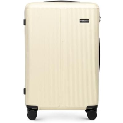 WITTCHEN Stripes Line Koffer 36 liter, harde ABS-schaal, 4 360° draaibare wielen, cijferslot, handbagage voor Brussels Airlines/Ryanair, Crème, Klassiek WITTCHEN Stripes Line Koffer 36 liter, harde ABS-schaal, 4 360° draaibare wielen, cijferslot, handbagage voor Brussels Airlines/Ryanair, Crème, Klassiek