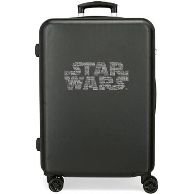 Star Wars Logo koffer, middelgroot, zwart, 48 x 70 x 26 cm, hard, ABS, geïntegreerde TSA-sluiting, 81 l, 3,98 kg, 4 dubbele wielen, zwart, maat única, middelgrote koffer, zwart., Middelgrote koffer Star Wars Logo koffer, middelgroot, zwart, 48 x 70 x 26 cm, hard, ABS, geïntegreerde TSA-sluiting, 81 l, 3,98 kg, 4 dubbele wielen, zwart, maat única, middelgrote koffer, zwart., Middelgrote koffer