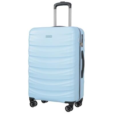 PUCCINI Valencia Harde koffer van polycarbonaat, lichtgewicht reiskoffer met dubbele wielen M-L-XL, Blauw, Middelgrote koffer PUCCINI Valencia Harde koffer van polycarbonaat, lichtgewicht reiskoffer met dubbele wielen M-L-XL, Blauw, Middelgrote koffer