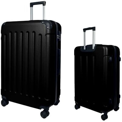 MY TRAVEL BAG Koffer met harde schaal van ABS (handbagage, medium-groot), 4 dubbele wielen, zwart., Harde ABS-hoes MY TRAVEL BAG Koffer met harde schaal van ABS (handbagage, medium-groot), 4 dubbele wielen, zwart., Harde ABS-hoes
