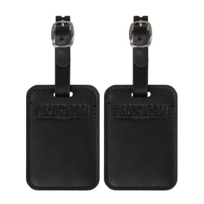 American Tourister Étiquettes à bagages Pour valises et sacs, avec sangle ajustable, carte d'adresse incluse, Lot de 2, Noir (Black) American Tourister Étiquettes à bagages Pour valises et sacs, avec sangle ajustable, carte d'adresse incluse, Lot de 2, Noir (Black)