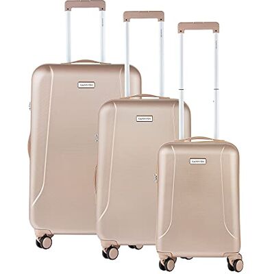 CarryOn Skyhopper Kofferset met TSA-slot, reiskoffer S, M en L (beige, 3-delige set) CarryOn Skyhopper Kofferset met TSA-slot, reiskoffer S, M en L (beige, 3-delige set)
