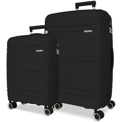 ROLL ROAD Universe Kofferset, zwart, 55/65 cm, stijf, 5,6 kg, TSA-sluiting, polypropyleen, 5,6 kg, 102 l, handbagage, zwart, Talla única, kofferset ROLL ROAD Universe Kofferset, zwart, 55/65 cm, stijf, 5,6 kg, TSA-sluiting, polypropyleen, 5,6 kg, 102 l, handbagage, zwart, Talla única, kofferset