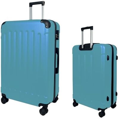 MY TRAVEL BAG Harde koffer van ABS (handbagage, middelgroot), 4 dubbele wielen, turquoise, grote koffer (75 cm), harde koffer van ABS MY TRAVEL BAG Harde koffer van ABS (handbagage, middelgroot), 4 dubbele wielen, turquoise, grote koffer (75 cm), harde koffer van ABS