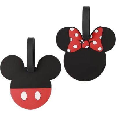 Peers Hardy Disney Mickey M Disney Mickey & Minnie Mouse zwart en rood, 2 stuks bagagelabels Peers Hardy Disney Mickey M Disney Mickey & Minnie Mouse zwart en rood, 2 stuks bagagelabels