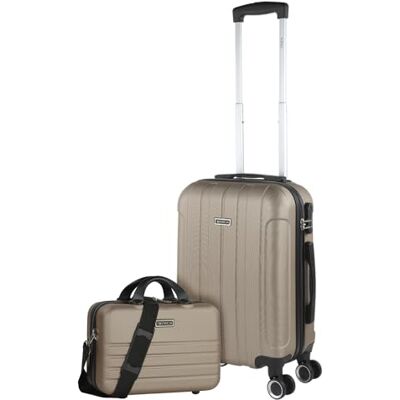 ITACA Set van 3 koffers, uittrekbaar 55/63/73 cm ABS 4 stijve, robuuste en lichte wielen. Hangslot. Ryanair, goedgekeurde kleine, middelgrote en grote koffers 771100, champagne, 55 cm + 35 cm ITACA Set van 3 koffers, uittrekbaar 55/63/73 cm ABS 4 stijve, robuuste en lichte wielen. Hangslot. Ryanair, goedgekeurde kleine, middelgrote en grote koffers 771100, champagne, 55 cm + 35 cm