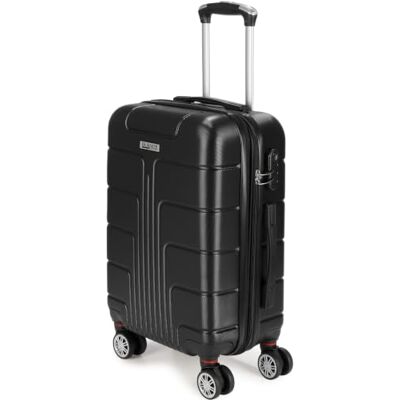 BRUBAKER Miami Reiskoffer Uittrekbare trolley met cijferslot, 4 comfortabele wielen en handgrepen ABS harde koffer, zwart., Koffer BRUBAKER Miami Reiskoffer Uittrekbare trolley met cijferslot, 4 comfortabele wielen en handgrepen ABS harde koffer, zwart., Koffer