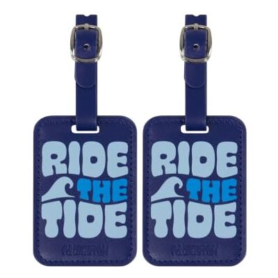 American Tourister Bagagelabels koffers voor tassen en tassen, met verstelbare riem, adreskaart inbegrepen, met opdruk, set van 2 stuks, Ride the Tide, Bagagehanger American Tourister Bagagelabels koffers voor tassen en tassen, met verstelbare riem, adreskaart inbegrepen, met opdruk, set van 2 stuks, Ride the Tide, Bagagehanger