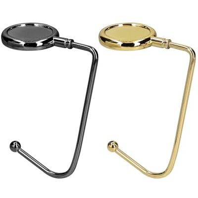 kwmobile 2 x handtashaak – opvouwbare zakhouder – zakhouder voor tafel of kantoor – ophangen van handtas en kleine voorwerpen – zilverkleurig, donker gouden leisteen, Minimalistisch kwmobile 2 x handtashaak – opvouwbare zakhouder – zakhouder voor tafel of kantoor – ophangen van handtas en kleine voorwerpen – zilverkleurig, donker gouden leisteen, Minimalistisch