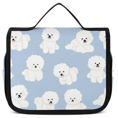 UBN5ICYY Trousse de toilette à suspendre, trousse de toilette bichon, trousse de maquillage pour voyage, affaires, vacances, Bichon, 22.5x18.5cm UBN5ICYY Trousse de toilette à suspendre, trousse de toilette bichon, trousse de maquillage pour voyage, affaires, vacances, Bichon, 22.5x18.5cm
