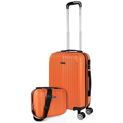 ITACA Set reiskoffers van ABS met 4 wielen, stevig en lichtgewicht, handvat met vergrendeling, cabinekoffer voor handbagage, medium en grote koffer, en beautycase T71500 ITACA Set reiskoffers van ABS met 4 wielen, stevig en lichtgewicht, handvat met vergrendeling, cabinekoffer voor handbagage, medium en grote koffer, en beautycase T71500