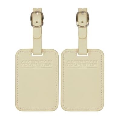 American Tourister Bagagelabels voor koffers en tassen, met verstelbare riem, adreskaart inbegrepen, set van 2 stuks, Zand (Coconut Sand), Bagagelabel American Tourister Bagagelabels voor koffers en tassen, met verstelbare riem, adreskaart inbegrepen, set van 2 stuks, Zand (Coconut Sand), Bagagelabel