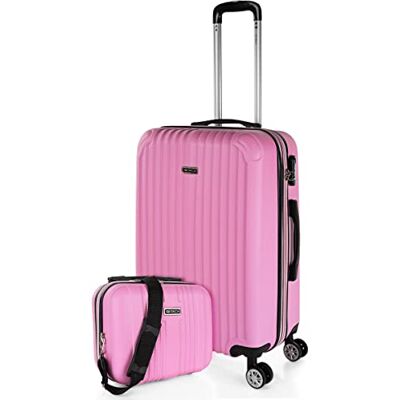 ITACA Set reiskoffers van ABS met 4 wielen, stevig en lichtgewicht, handvat met vergrendeling, cabinekoffer voor handbagage, medium en grote koffer, en beautycase T71500 ITACA Set reiskoffers van ABS met 4 wielen, stevig en lichtgewicht, handvat met vergrendeling, cabinekoffer voor handbagage, medium en grote koffer, en beautycase T71500