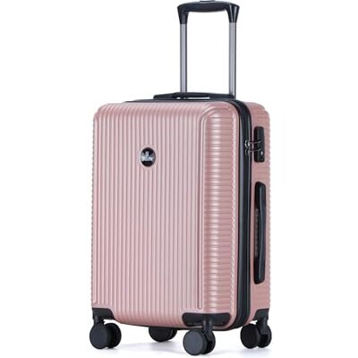 Blade Set van 3 koffers met harde schaal, lichte koffer op wielen, handbagage van ABS + PC met TSA-slot, koffer met 4 wielen, spinner, set van 3 reiskoffers, roségoud, M (handbagage), koffer Blade Set van 3 koffers met harde schaal, lichte koffer op wielen, handbagage van ABS + PC met TSA-slot, koffer met 4 wielen, spinner, set van 3 reiskoffers, roségoud, M (handbagage), koffer