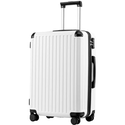 Coolife Harde trolley van ABS-materiaal met TSA-slot, telescopische handgreep en 4 dubbele wielen, Wit., Harde koffer handbagage Coolife Harde trolley van ABS-materiaal met TSA-slot, telescopische handgreep en 4 dubbele wielen, Wit., Harde koffer handbagage