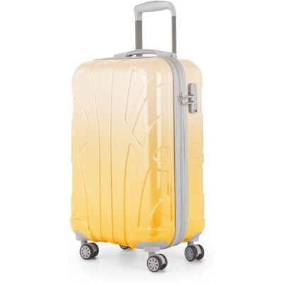 Suitline Trolleykoffer in 3 maten, kofferset met harde schaal (55 cm, 66 cm, 76 cm) met dubbele wielen, Safari Sunrise, Modieus design Suitline Trolleykoffer in 3 maten, kofferset met harde schaal (55 cm, 66 cm, 76 cm) met dubbele wielen, Safari Sunrise, Modieus design