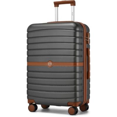 Kono Harde handbagagekoffer, reiskoffer, trolley, reiskoffer, Grijs/Bruin, 66,5 cm Kono Harde handbagagekoffer, reiskoffer, trolley, reiskoffer, Grijs/Bruin, 66,5 cm