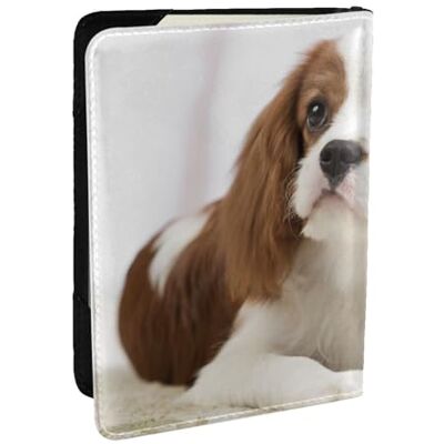 Wykjtwo Cavalier King Charles bruine spaniel paspoorthoes van PU-leer voor paspoort 16,5 cm, zoals afgebeeld, 6,5 inch Wykjtwo Cavalier King Charles bruine spaniel paspoorthoes van PU-leer voor paspoort 16,5 cm, zoals afgebeeld, 6,5 inch
