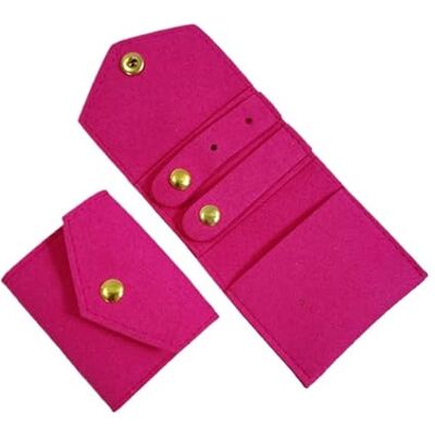 FJIXUO Lot de 2 mini sacs à bijoux portables pour ranger et organiser des bijoux (rose rouge) FJIXUO Lot de 2 mini sacs à bijoux portables pour ranger et organiser des bijoux (rose rouge)