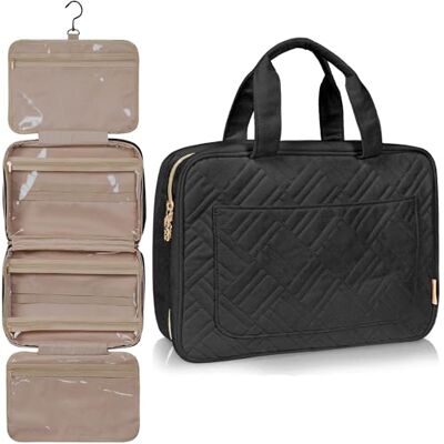 BOACAY Toilettas voor dames, meisjes, kinderen, reistas voor cosmetica, (Large) Panther Black Dark Interior, Toilettas BOACAY Toilettas voor dames, meisjes, kinderen, reistas voor cosmetica, (Large) Panther Black Dark Interior, Toilettas