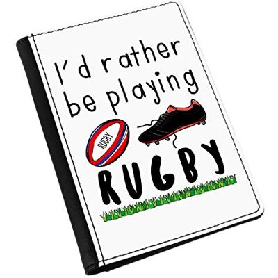 Gift Base Paspoorthoes "I'd Rather Be Playing Rugby", zwart, universele pasvorm, Europeer, zwart., Universal Fit, Europees Gift Base Paspoorthoes "I'd Rather Be Playing Rugby", zwart, universele pasvorm, Europeer, zwart., Universal Fit, Europees