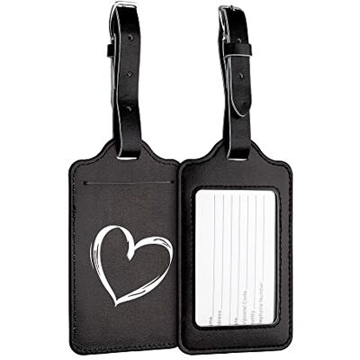 kwmobile 2 x bagagelabel voor koffer, 2 x labelhouder voor koffer en reistas met kaart, naam, adresnummer, wit-zwart kwmobile 2 x bagagelabel voor koffer, 2 x labelhouder voor koffer en reistas met kaart, naam, adresnummer, wit-zwart