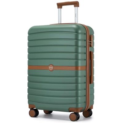 Kono Harde handbagagekoffer, reiskoffer, trolley, reiskoffer, groen/bruin, 66,5 cm Kono Harde handbagagekoffer, reiskoffer, trolley, reiskoffer, groen/bruin, 66,5 cm