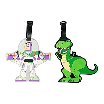 Disney Peers Hardy Toy Story Buzz & Rex bagagelabels, groen, wit, paars, 2 stuks Disney Peers Hardy Toy Story Buzz & Rex bagagelabels, groen, wit, paars, 2 stuks