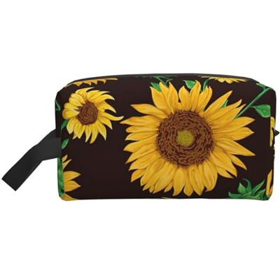 LMNvbz Beau tournesol Sac de voyage imprimé Organiseur de maquillage pour femme et homme Grande capacité pour cosmétiques, accessoires, articles de toilette, shampooing et essentiels LMNvbz Beau tournesol Sac de voyage imprimé Organiseur de maquillage pour femme et homme Grande capacité pour cosmétiques, accessoires, articles de toilette, shampooing et essentiels