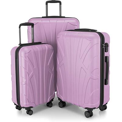 Suitline 3-delige kofferset Trolley-set trolleykoffer Harde koffer Reiskoffer, TSA, 55cm + 66cm + 76cm, 100% ABS, mat lila Suitline 3-delige kofferset Trolley-set trolleykoffer Harde koffer Reiskoffer, TSA, 55cm + 66cm + 76cm, 100% ABS, mat lila